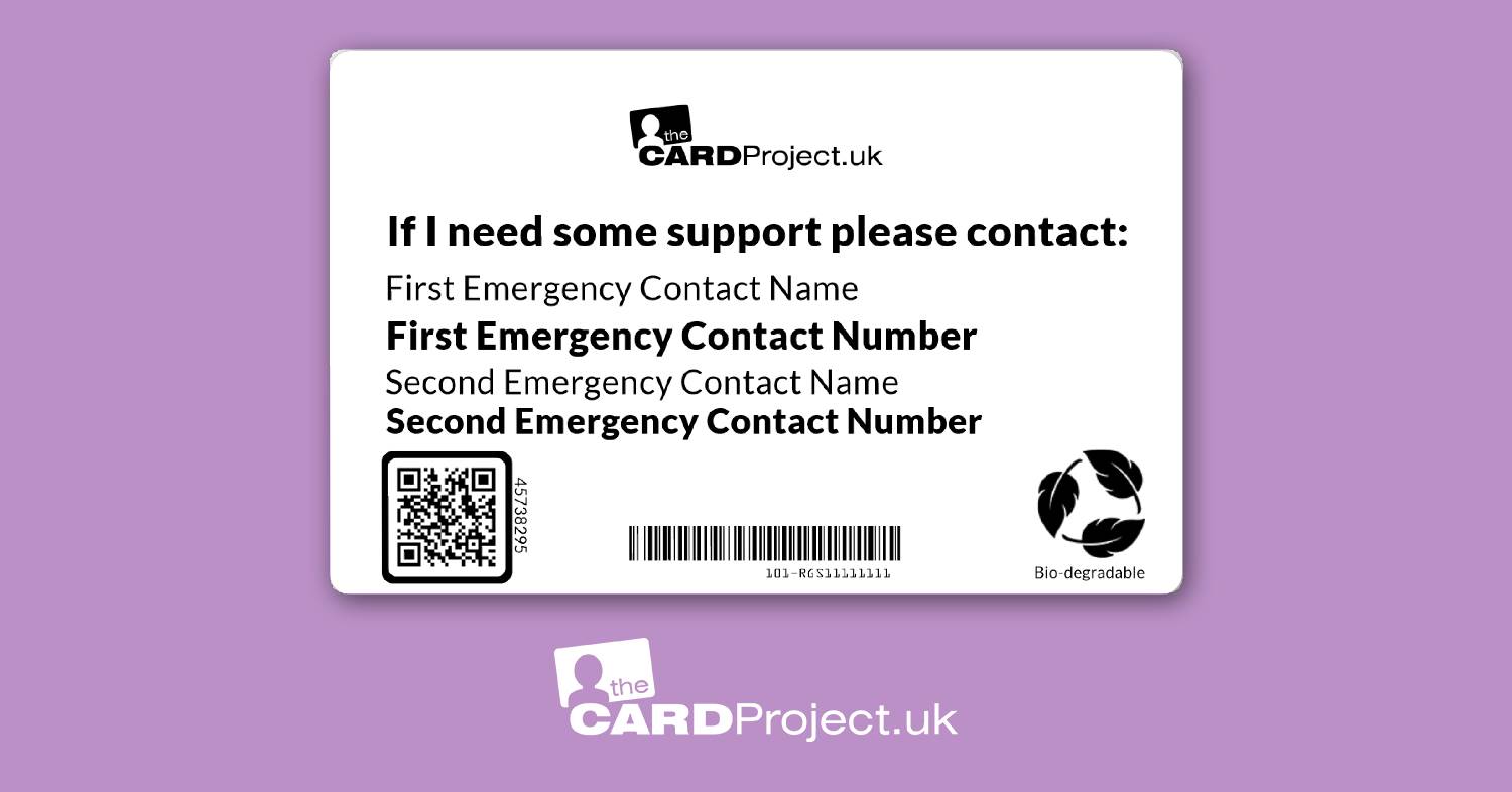 Dyslexia Mono Medical ID Card (REAR)